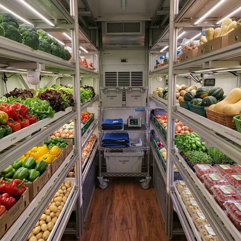 Mobile Smart Produce Pre-cooling and Preservation Space Stat